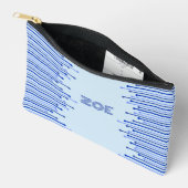 Modern streeppatroon op bleek blauw gepersonalisee etui (Open)