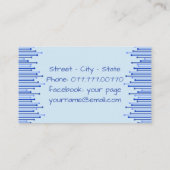 Modern streeppatroon op bleek blauw gepersonalisee visitekaartje (Achterkant)