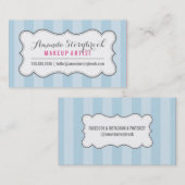 MODERN streeppatroon stijlvol blauw grijs Visitekaartje (Voorkant / Achterkant)