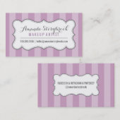 MODERN  streeppatroon stijlvol paarse grijs Visitekaartje (Voorkant / Achterkant)