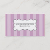 MODERN  streeppatroon stijlvol paarse grijs Visitekaartje (Achterkant)