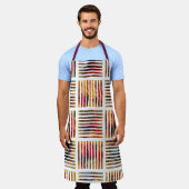 Modern streeppatroon voor geometrische Waterverf Schort (Gedragen)