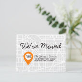 Modern Street Map Pin We hebben New Home Moving be Aankondigingskaart (Staand voorkant)