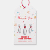 Modern Strike Up Bowling Baby Shower Welcome Cadeaulabel (Voorkant)