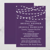 Modern string lichten over Paars Vrijgezellenfeest Kaart (Voorkant / Achterkant)