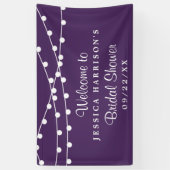 Modern string lichten over Paars Vrijgezellenfeest Spandoek (Verticaal)