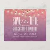 Modern String Lights Elegant Wedding Save the Date Aankondigingskaart (Voorkant)