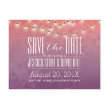 Modern String Lights Elegant Wedding Save the Date