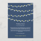 Modern String Lights, Geel/Wit huwelijksdetail Informatiekaartje (Voorkant)
