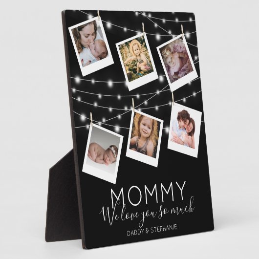 Modern String Lights Mammie Foto Collage Fotoplaat (Zijkant)