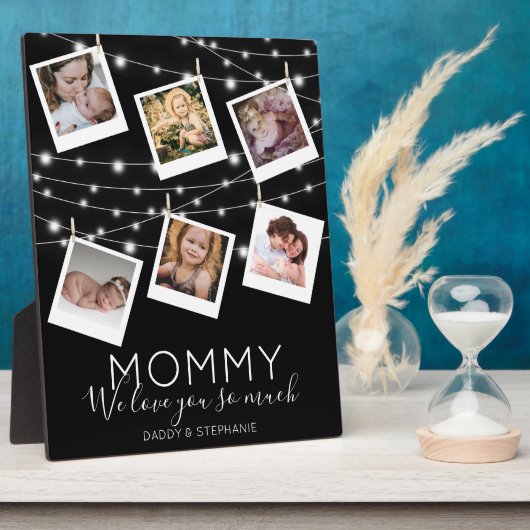 Modern String Lights Mammie Foto Collage Fotoplaat (Zijkant)