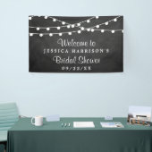 Modern String Lights op ChalkboardVrijgezellenfees Spandoek (Beurs)