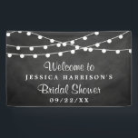 Modern String Lights op ChalkboardVrijgezellenfees Spandoek<br><div class="desc">Moderne Koord lichten op de Banner van het Vrijgezellenfeest van het Chalkboard.</div>