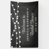 Modern String Lights op ChalkboardVrijgezellenfees Spandoek (Verticaal)