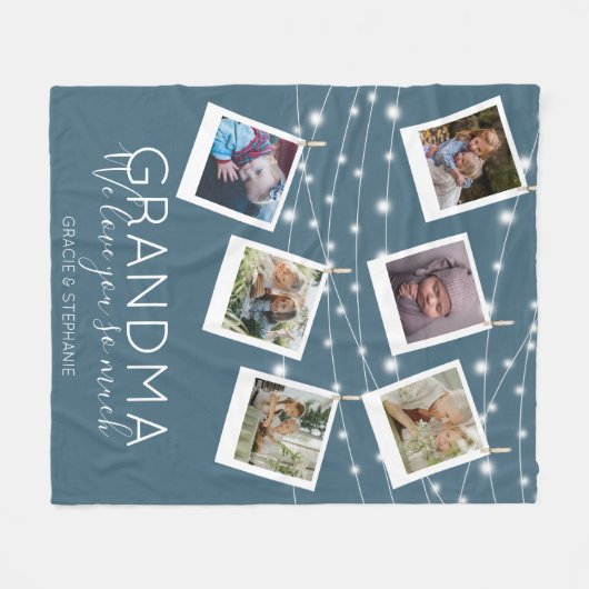Modern String Lights Photo Collage Fleece Blanket (Voorkant (Horizontaal))