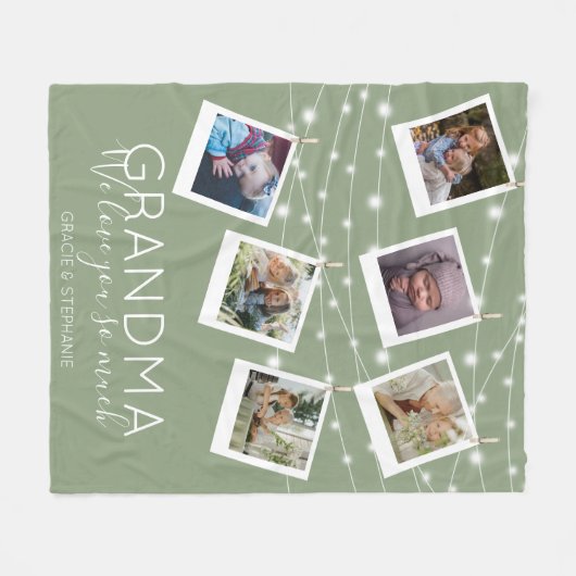 Modern String Lights Photo Collage Fleece Blanket (Voorkant (Horizontaal))