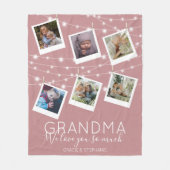 Modern String Lights Photo Collage Fleece Blanket (Voorkant)