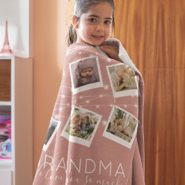 Modern String Lights Photo Collage Fleece Blanket Deken