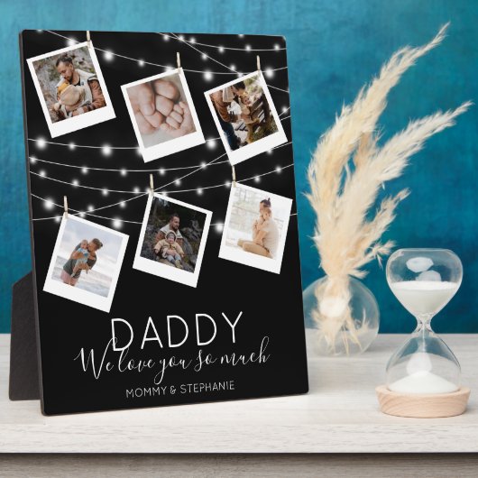 Modern String Lights Photo Collage Fotoplaat (Zijkant)