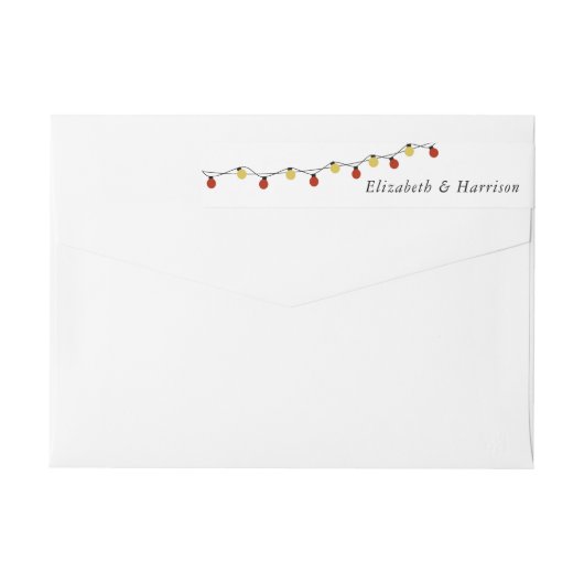 Modern String Lights, Red & Gold Wedding (Achterkant)