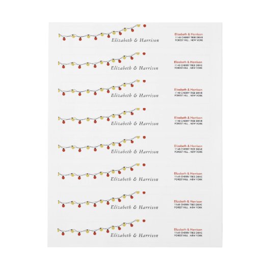 Modern String Lights, Red & Gold Wedding (Vel)