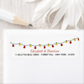 Modern String Lights, Red & Gold Wedding Etiket (Insitu)