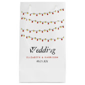 Modern String Lights, Red & Gold Wedding Klein Cadeauzakje (Voorkant)