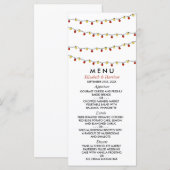Modern String Lights, Red & Gold Wedding Menu (Voorkant / Achterkant)