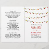 Modern String Lights, Red & Gold Wedding Program (Voorkant)