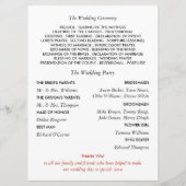 Modern String Lights, Red & Gold Wedding Programmakaart (Achterkant)