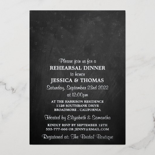 Modern String Lights Wedding Rehearsal Dinner Real Folie Uitnodiging (Voorkant)