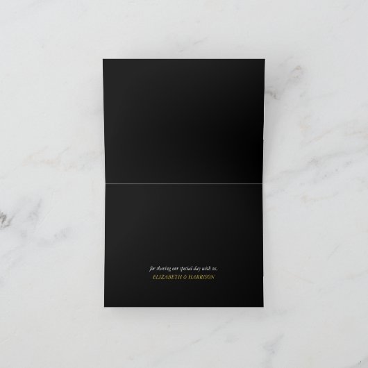 Modern String Lights, White & Gold Wedding Bedankkaart (Binnen)