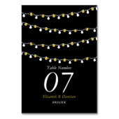 Modern String Lights, White & Gold Wedding Kaart (Achterkant)