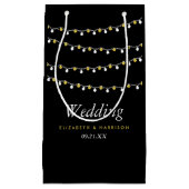 Modern String Lights, White & Gold Wedding Klein Cadeauzakje (Voorkant)