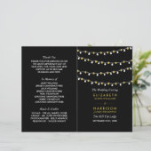 Modern String Lights, White/Gold Wedding Program (Staand voorkant)