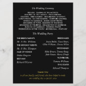 Modern String Lights, White & Gold Wedding Programmakaart (Achterkant)