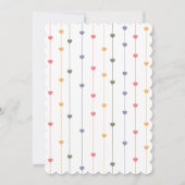 Modern string roze letters Baby harten Baby shower Kaart (Achterkant)