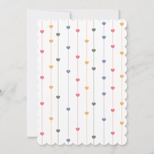 Modern string roze letters Baby harten Baby shower Kaart (Achterkant)