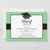 Modern Stripe Afstudeerder Pet Graduation Party In Kaart (Voorkant)
