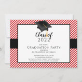Modern Stripe Afstudeerder Pet Graduation Party In Kaart (Voorkant)