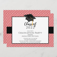 Modern Stripe Afstudeerder Pet Graduation Party In