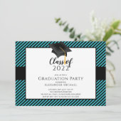 Modern Stripe Afstudeerder Pet Graduation Party In Kaart (Staand voorkant)
