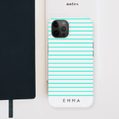 Modern Stripe | Aqua Cyan Fun, hedendaagse naam Case-Mate iPhone Case