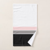 Modern Stripe Black Pink Grey Monogram Bad Handdoek (Handdoek)