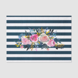 Modern Stripe Bloempatroon Tissuepapier