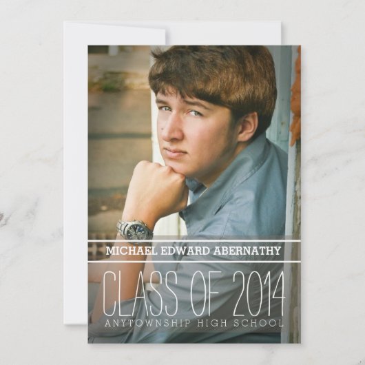 Modern Stripe Bold Graduation Party Invitation Kaart (Voorkant)