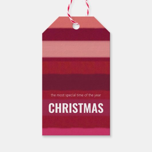 Modern Stripe Christmas Gift Label Cadeaulabel (Voorkant)