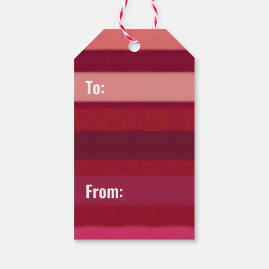 Modern Stripe Christmas Gift Label Cadeaulabel (Achterkant)