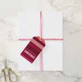 Modern Stripe Christmas Gift Label Cadeaulabel (Met Touw)