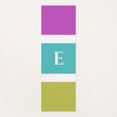 Modern Stripe Color Block Roze Groen Blauw Monogra Yogamat (Voorkant)